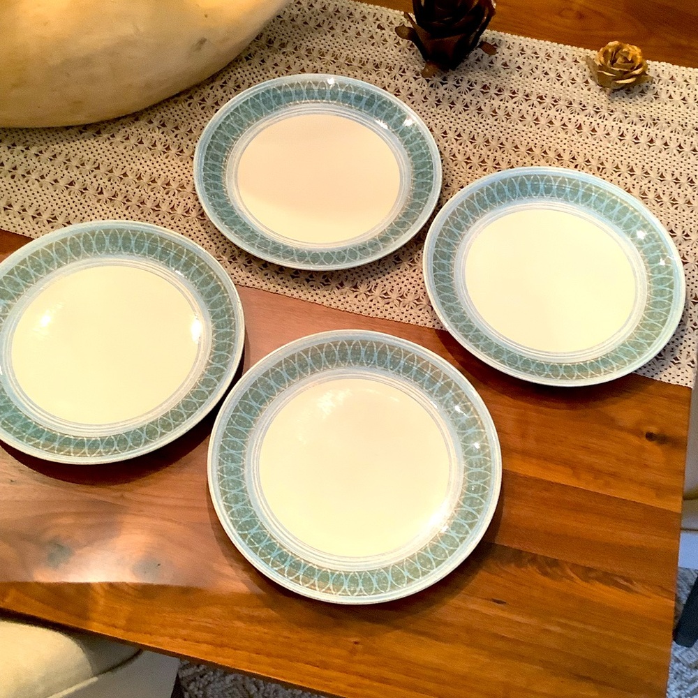 Vintage royal iron stone set of 4 dinner plates